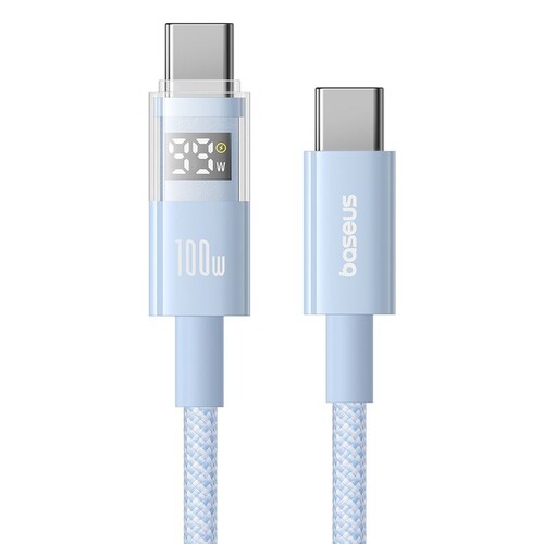 Купить Кабель круглый Baseus USB Type-C - USB Type-C голубой 1 м  5627686. Характеристики, отзывы и цены в Донецке