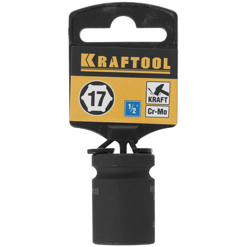 Купить Торцовая головка KRAFTOOL INDUSTRIE QUALITAT ударная (1/2), FLANK, Cr-Mo, фосфатированная, 17 мм  9012726. Характеристики, отзывы и цены в Донецке