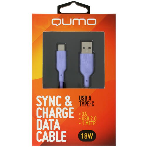 Купить Кабель круглый QUMO USB Type-C - USB 2.0 Type-A фиолетовый 1 м  4850192. Характеристики, отзывы и цены в Донецке