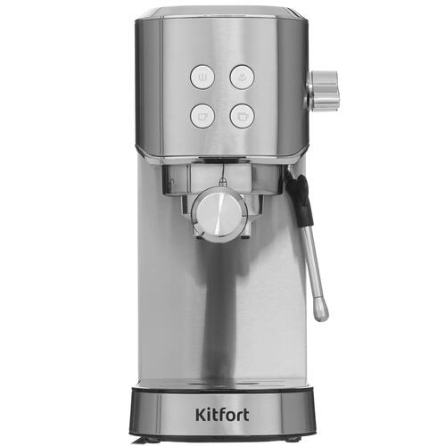 Купить Кофеварка рожковая Kitfort KT-7294 серебристый  9067180. Характеристики, отзывы и цены в Донецке