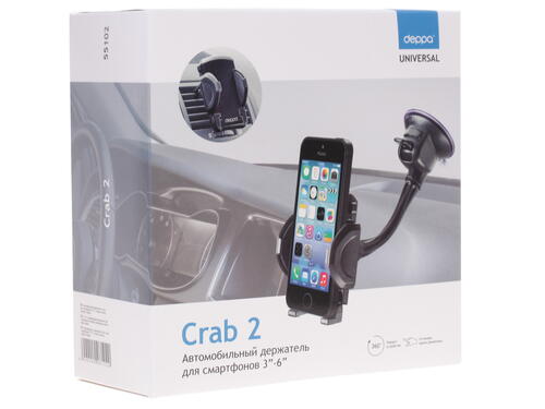 Купить Держатель автомобильный DEPPA Crab 2 черный  1019093. Характеристики, отзывы и цены в Донецке