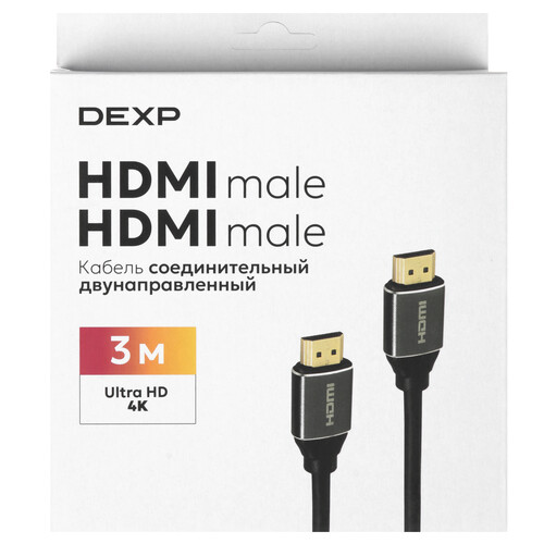 Купить Кабель  DEXP HDMI - HDMI, 3 м  5453850. Характеристики, отзывы и цены в Донецке