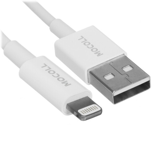 Купить Кабель круглый MOCOLL Lightning 8-pin MFI - USB 2.0 Type-A белый 1.5 м  5470429. Характеристики, отзывы и цены в Донецке