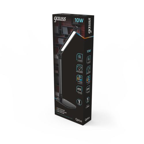 Купить Настольный светильник Gauss Qplus GT5042 черный  9119029. Характеристики, отзывы и цены в Донецке