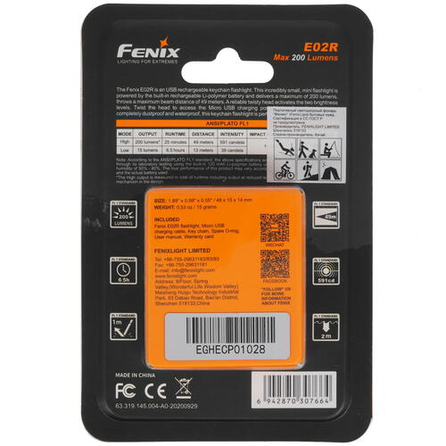 Купить Фонарь Fenix E02R  5350628. Характеристики, отзывы и цены в Донецке