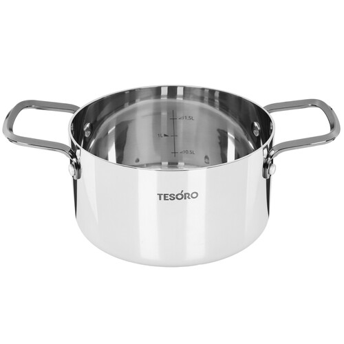 Купить Кастрюля Tesoro Asti КС624 2.4 л 18 см серебристый  9165217. Характеристики, отзывы и цены в Донецке