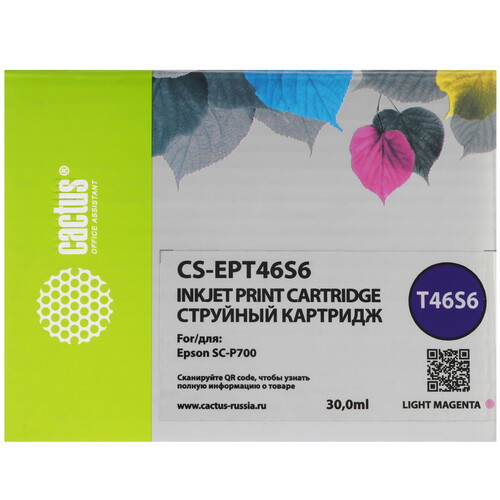 Купить Картридж Cactus CS-EPT46S6 T46S6 светло-пурпурный  9146642. Характеристики, отзывы и цены в Донецке