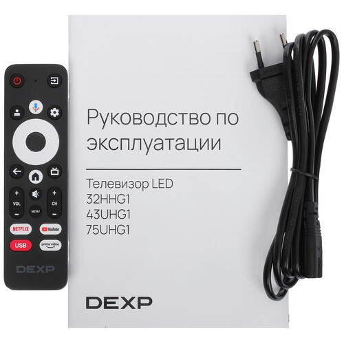 Купить 75" (190 см) LED-телевизор DEXP 75UHG1 черный  5410390. Характеристики, отзывы и цены в Донецке