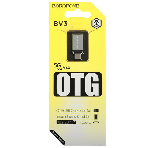 Купить OTG-переходник Borofone серый  9237974. Характеристики, отзывы и цены в Донецке
