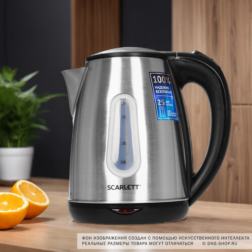 Купить Электрочайник Scarlett SC-EK21S36 серебристый  9136198. Характеристики, отзывы и цены в Донецке