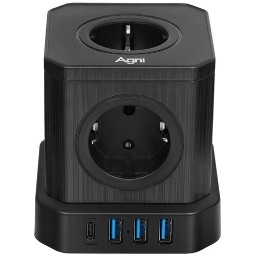 Купить Сетевой фильтр AGNI TP-VE4U5E-C черный  9289304. Характеристики, отзывы и цены в Донецке