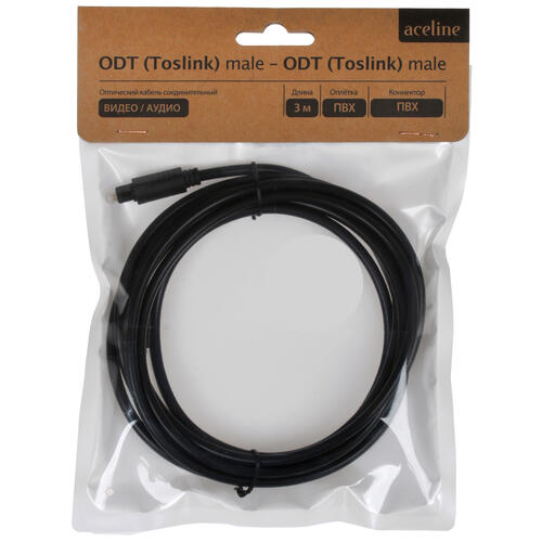 Купить Кабель оптический  Aceline ODT Toslink - ODT Toslink черный  1685200. Характеристики, отзывы и цены в Донецке