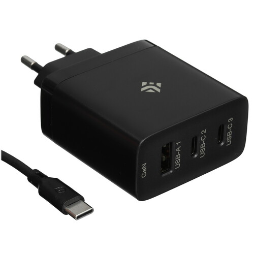 Купить Сетевое зарядное устройство DEXP GaN CB65ACC-2 черный  9149678. Характеристики, отзывы и цены в Донецке