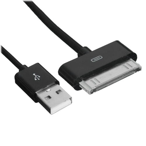 Купить Кабель круглый FinePower 30-pin Apple - USB 2.0 Type-A черный 1 м  5423215. Характеристики, отзывы и цены в Донецке