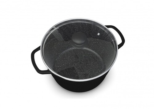 Купить Кастрюля НМП Литая Каменная Черный гранит 186660 6 л 26 см черный  9149889. Характеристики, отзывы и цены в Донецке