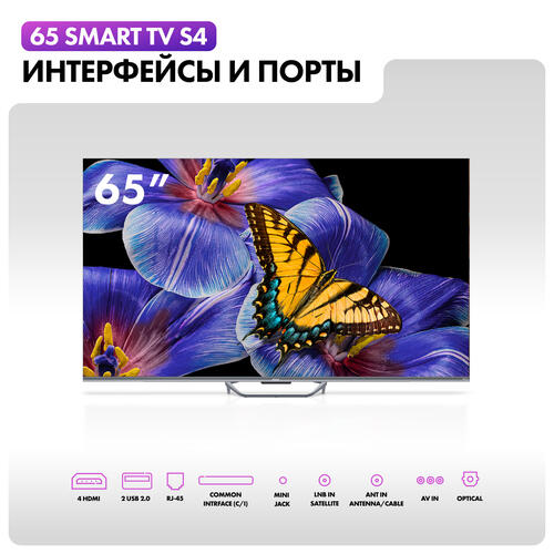 Купить 65" (165 см) Телевизор Haier 65 Smart TV S4 серый  5436691. Характеристики, отзывы и цены в Донецке