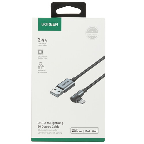 Купить Кабель круглый Ugreen Lightning 8-pin MFI - USB 2.0 Type-A черный 1 м  9983702. Характеристики, отзывы и цены в Донецке