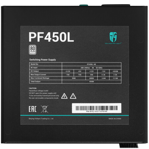 Купить Блок питания DEEPCOOL GamerStorm PF450L [R-PF450L-HE0B-WGEU] черный  5634841. Характеристики, отзывы и цены в Донецке
