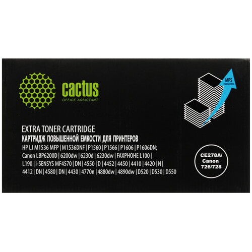Купить Картридж лазерный Cactus CS-CE278X-MPSXL черный, с чипом  9146357. Характеристики, отзывы и цены в Донецке