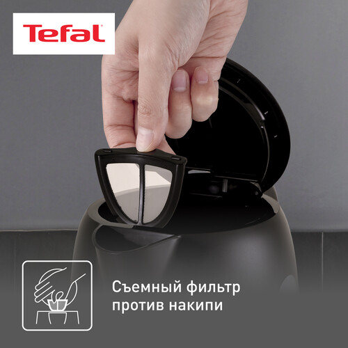 Купить Электрочайник Tefal Snow KO330830 черный  5604329. Характеристики, отзывы и цены в Донецке