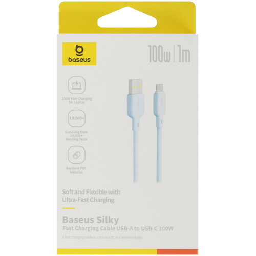 Купить Кабель круглый Baseus USB Type-C - USB 2.0 Type-A голубой 1 м  5627451. Характеристики, отзывы и цены в Донецке