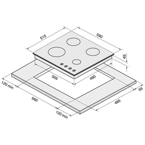 Купить Газовая варочная поверхность KRONA HAGEL 60 WH W  9039376. Характеристики, отзывы и цены в Донецке