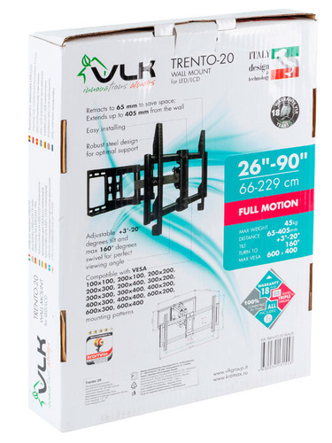 Купить Кронштейн для ТВ VLK TRENTO-20 черный  4827798. Характеристики, отзывы и цены в Донецке