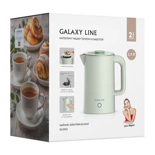 Купить Электрочайник Galaxy Line GL 0362 зеленый  9166183. Характеристики, отзывы и цены в Донецке