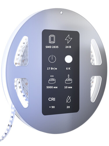 Купить Светодиодная лента Maytoni 24В 2835 17Вт/м 6000К 5м IP 20  9185062. Характеристики, отзывы и цены в Донецке