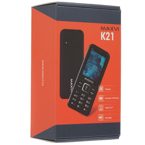 Купить Сотовый телефон Maxvi K21 черный  9922639. Характеристики, отзывы и цены в Донецке