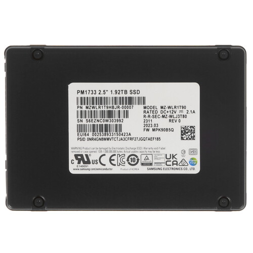 Купить 1920 ГБ Серверный SSD Samsung PM1733 [MZWLR1T9HBJR-00007]  5451008. Характеристики, отзывы и цены в Донецке