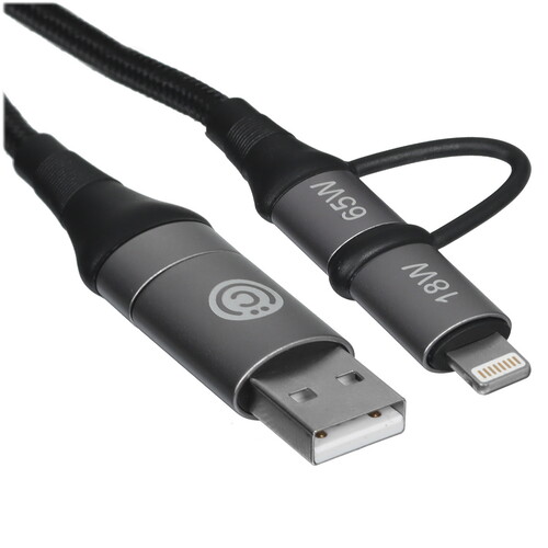 Купить Кабель круглый ВСЕГАЗИН Lightning 8-pin, USB Type-C - USB 2.0 Type-A черный 1 м  5482474. Характеристики, отзывы и цены в Донецке