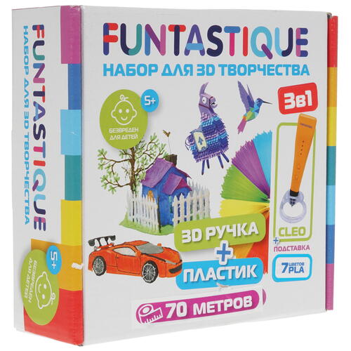 Купить 3D-ручка с пластиком Funtastique CLEO+PLA  белый  5339778. Характеристики, отзывы и цены в Донецке