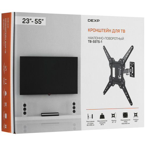 Купить Кронштейн для ТВ DEXP TB-55TS-1 черный  4820302. Характеристики, отзывы и цены в Донецке