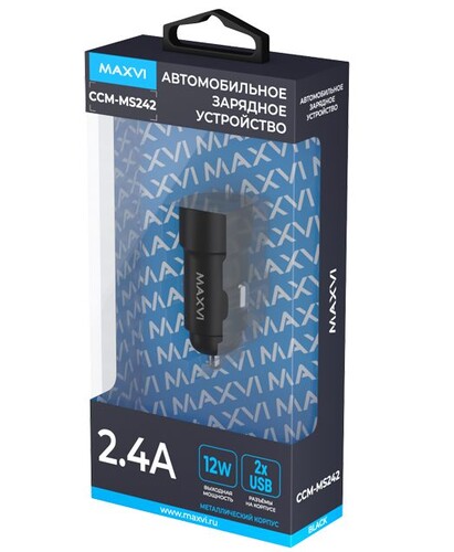 Купить Автомобильное ЗУ Maxvi CCM-MS242 черный  9313023. Характеристики, отзывы и цены в Донецке
