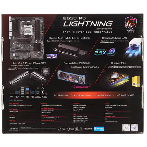 Купить Материнская плата ASRock B650 PG Lightning  5078285. Характеристики, отзывы и цены в Донецке