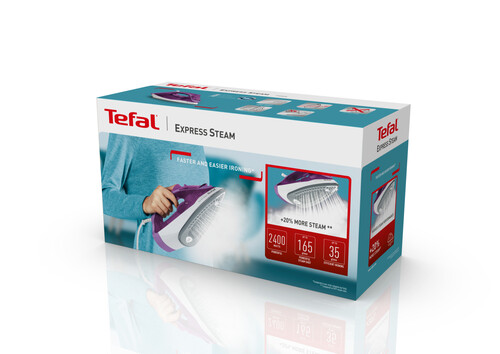 Купить Утюг Tefal Express Steam FV2836E0 фиолетовый  9067428. Характеристики, отзывы и цены в Донецке