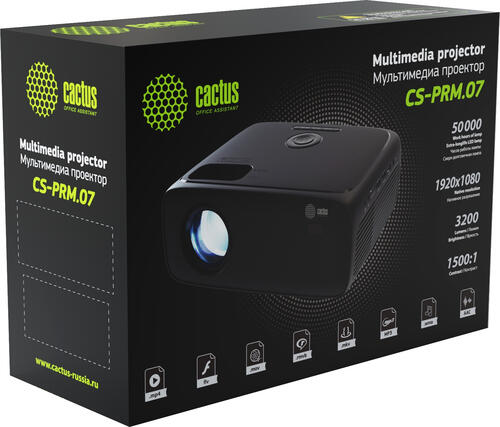 Купить Проектор Cactus CS-PRM.07B.WUXGA черный  9100312. Характеристики, отзывы и цены в Донецке