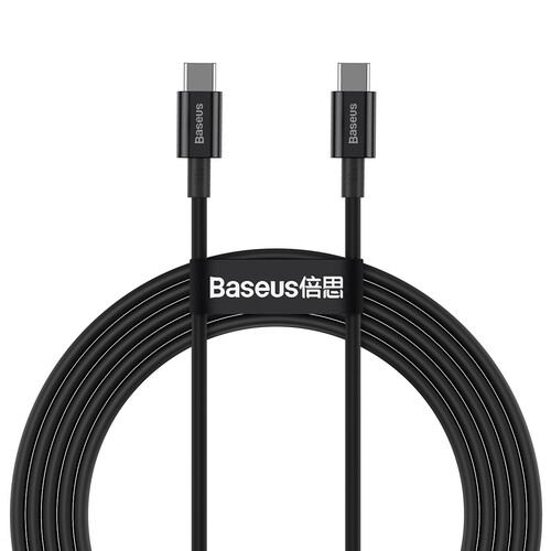 Купить Кабель круглый Baseus USB Type-C - USB Type-C черный 2 м  9260775. Характеристики, отзывы и цены в Донецке
