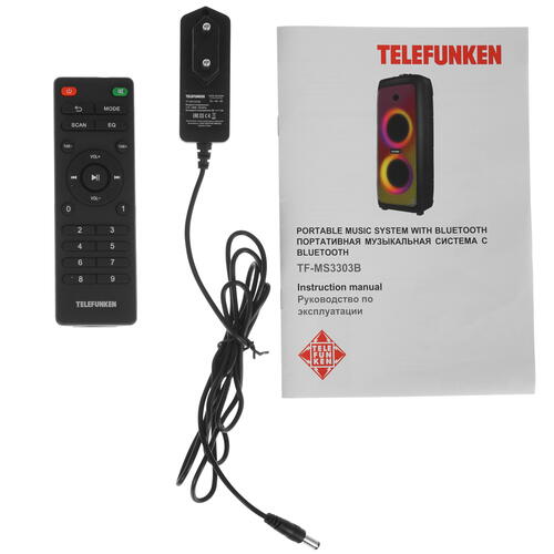 Купить Портативная аудиосистема Telefunken TF-MS3303B, черный  5077406. Характеристики, отзывы и цены в Донецке