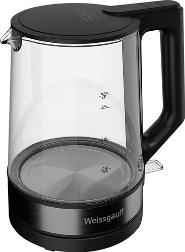 Купить Электрочайник Weissgauff WK 1700 EcoGlass Nero черный  9259481. Характеристики, отзывы и цены в Донецке