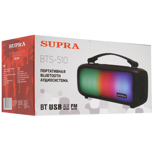 Купить Портативная колонка SUPRA BTS-510, черный  9972377. Характеристики, отзывы и цены в Донецке