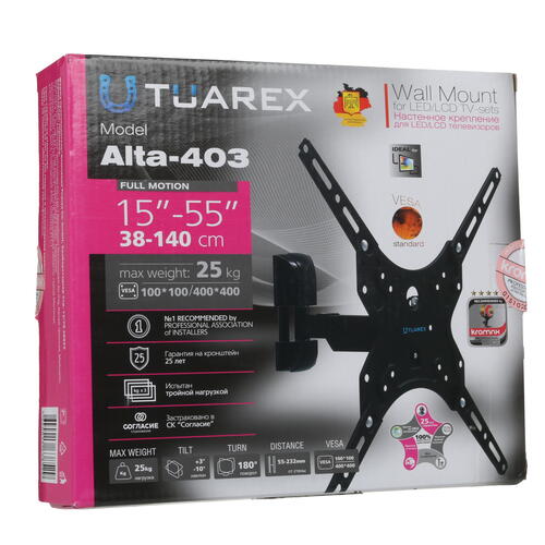 Купить Кронштейн для ТВ Tuarex ALTA-403 черный  4827774. Характеристики, отзывы и цены в Донецке