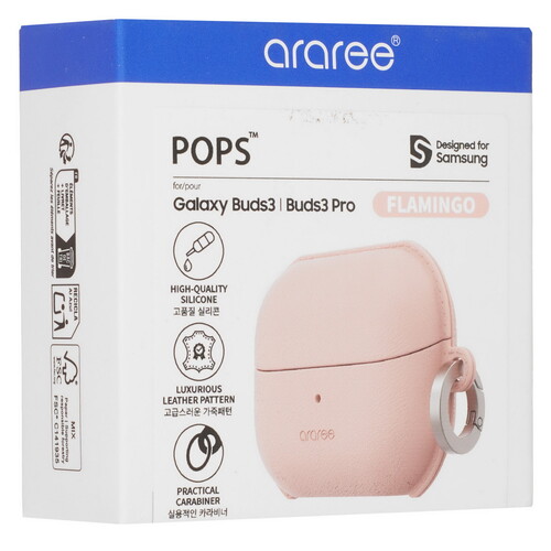 Купить Чехол Araree для Samsung Galaxy Buds 3, Samsung Galaxy Buds 3 Pro, розовый  5617374. Характеристики, отзывы и цены в Донецке