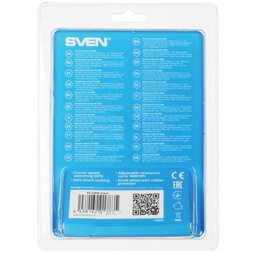 Купить Мышь беспроводная SVEN RX-230W  9065816. Характеристики, отзывы и цены в Донецке
