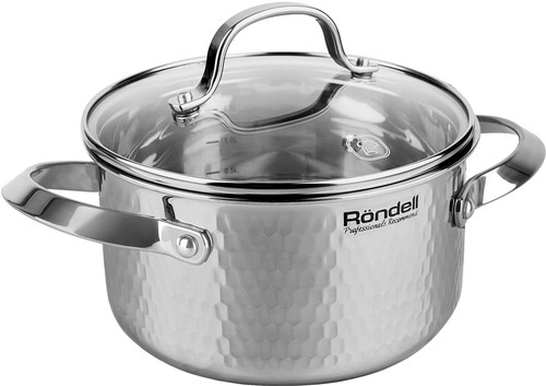 Купить Кастрюля Rondell RainDrops RDS-1295 5.6 л 24 см серебристый  9309619. Характеристики, отзывы и цены в Донецке