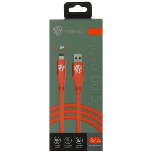 Купить Кабель круглый BY Lightning 8-pin - USB 2.0 Type-A оранжевый 1 м  5482099. Характеристики, отзывы и цены в Донецке