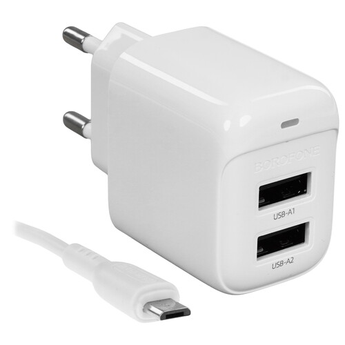 Купить Сетевое зарядное устройство Borofone BAS41A белый  9244351. Характеристики, отзывы и цены в Донецке