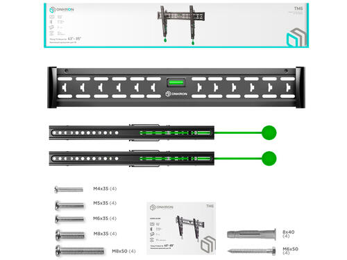 Купить Кронштейн для ТВ ONKRON TM6 черный  4853110. Характеристики, отзывы и цены в Донецке