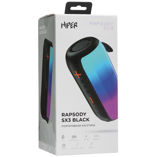 Купить Портативная колонка HIPER RAPSODY SX3, черный  5480915. Характеристики, отзывы и цены в Донецке